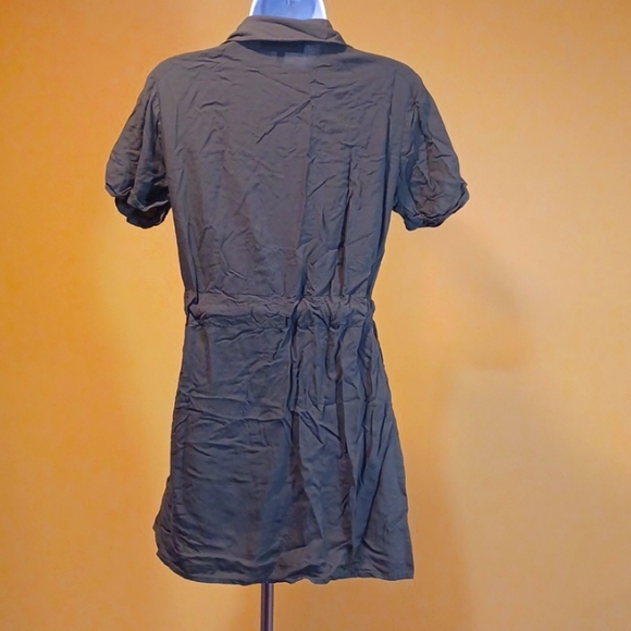 EUC Derek❤️Heart Button Up Short Sleeved Dress w/ Drawstring Waist - Picture 2 of 9